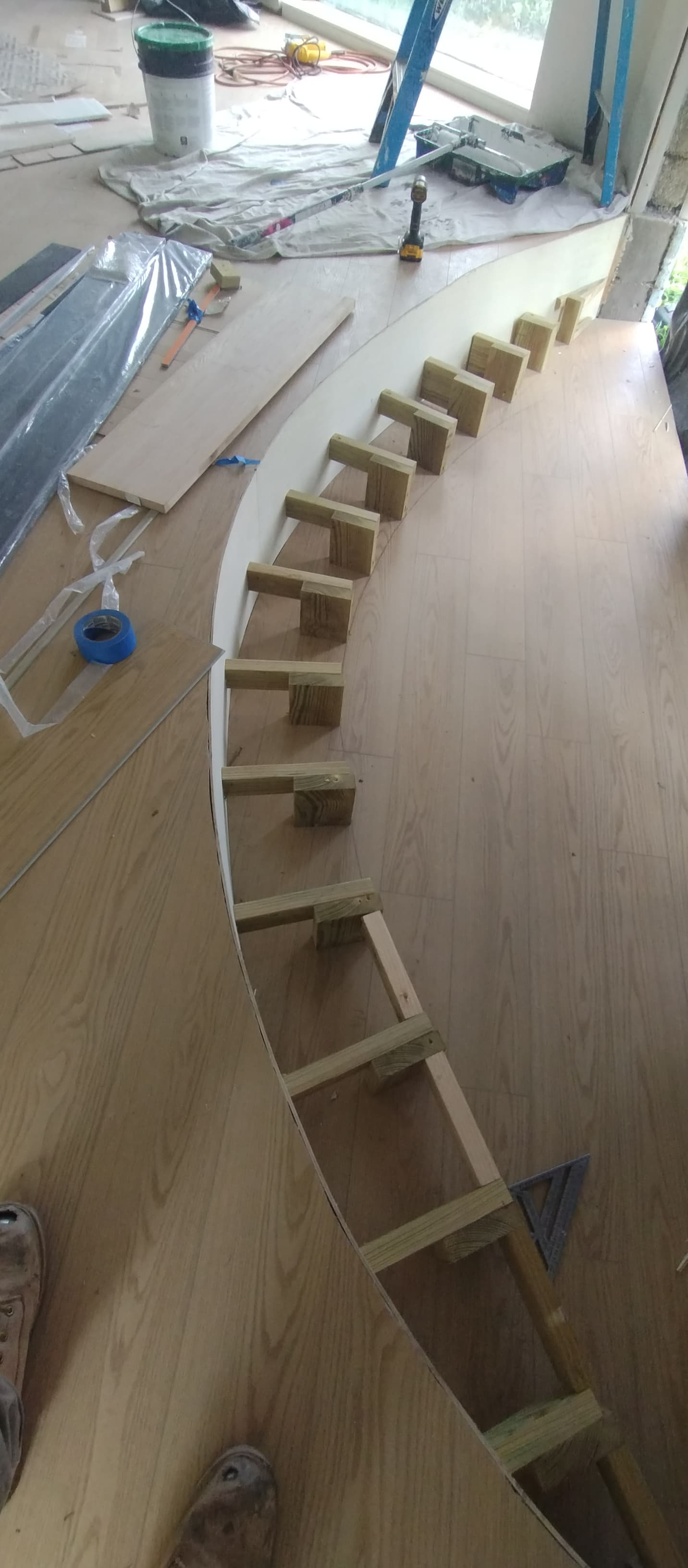 Custom flooring and step down by Pro-Tech Contracting